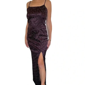 NWOT City Triangle Purple Full length gown dress with high slit